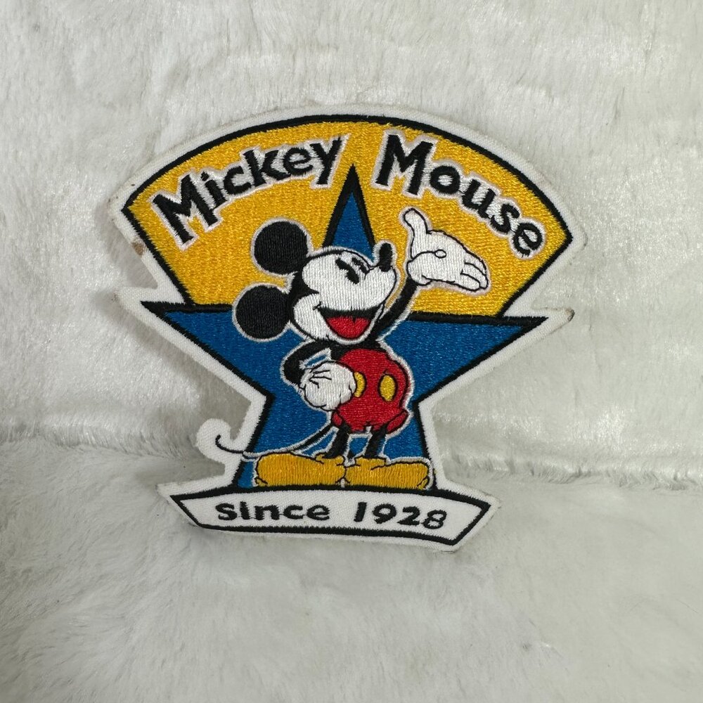 Vintage Large Mickey Mouse Pie Eyes Cloth Patch Walt Disney Sew On full body - Picture 1 of 6
